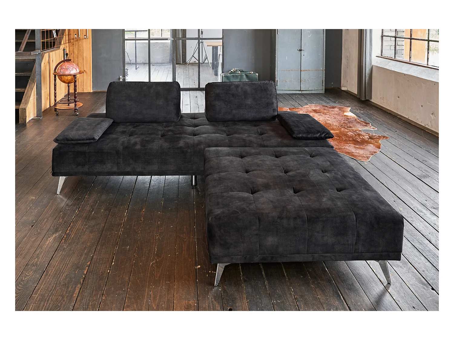 Lit de jour - anthracite Velours - WIOLO