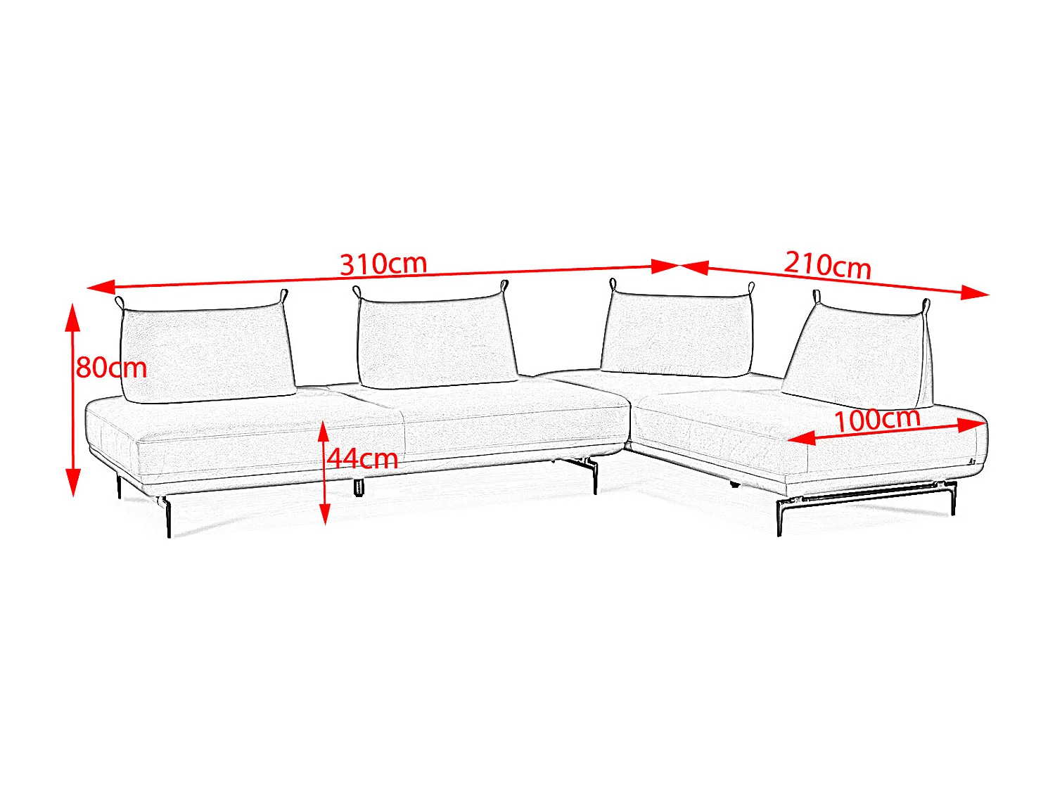 Ecksofa - Taupe Webstoff - CANE