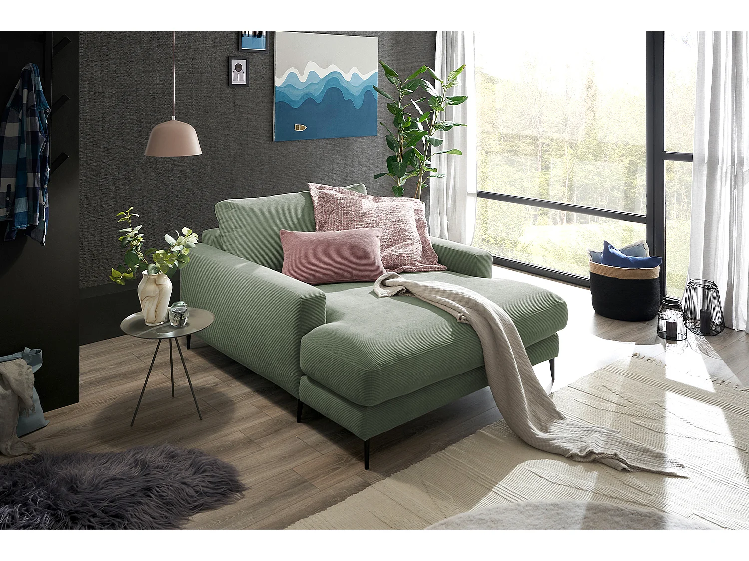 Relaxligstoel - Groen Koord - CARA