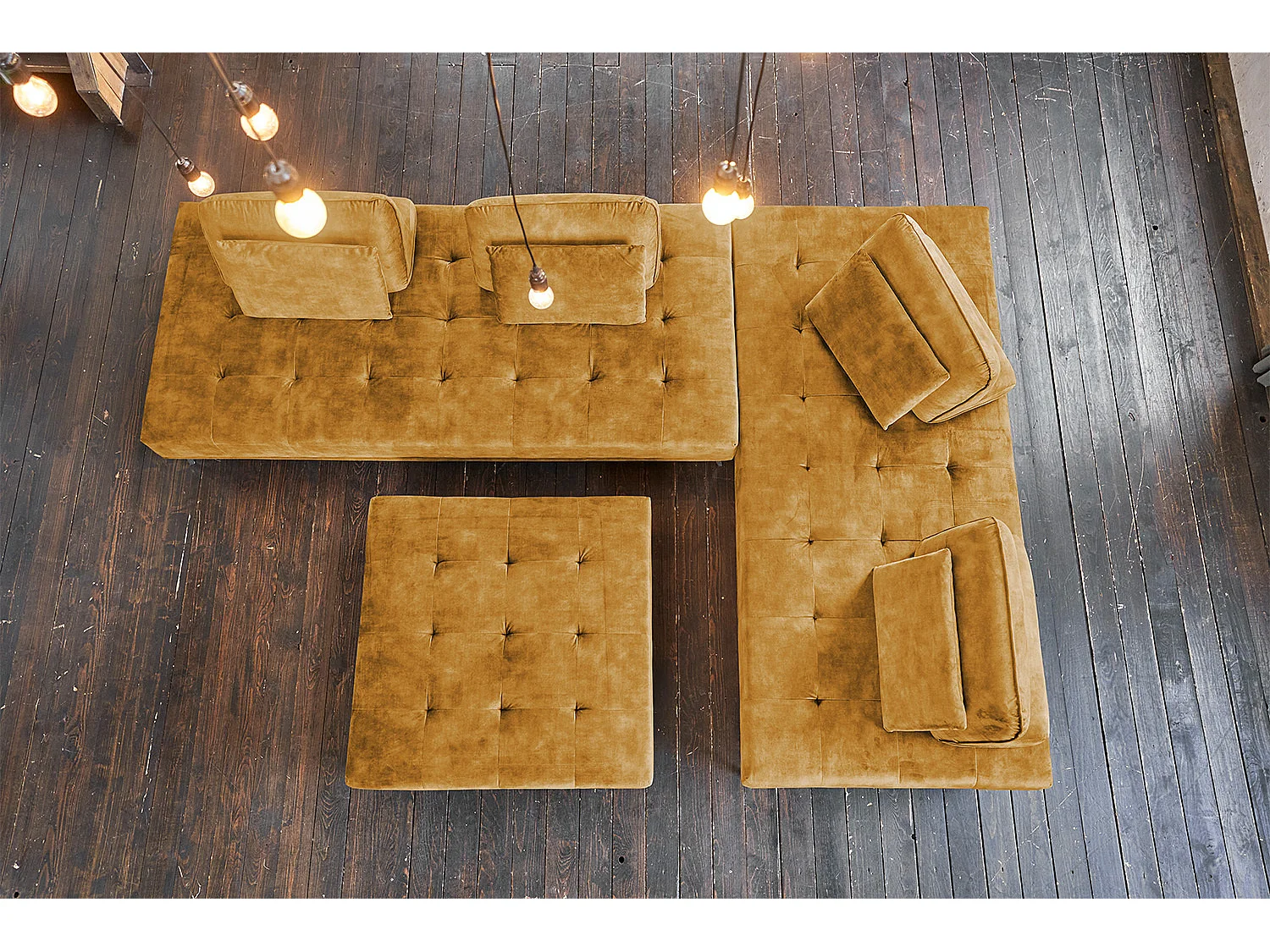 Hoekbank - Roodbruin Fluweel - WIOLO