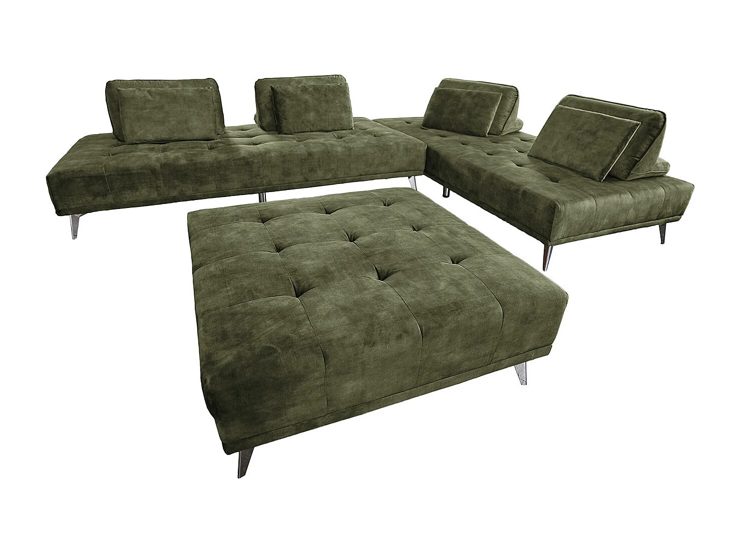 Divano letto - verde scuro velluto - WIOLO