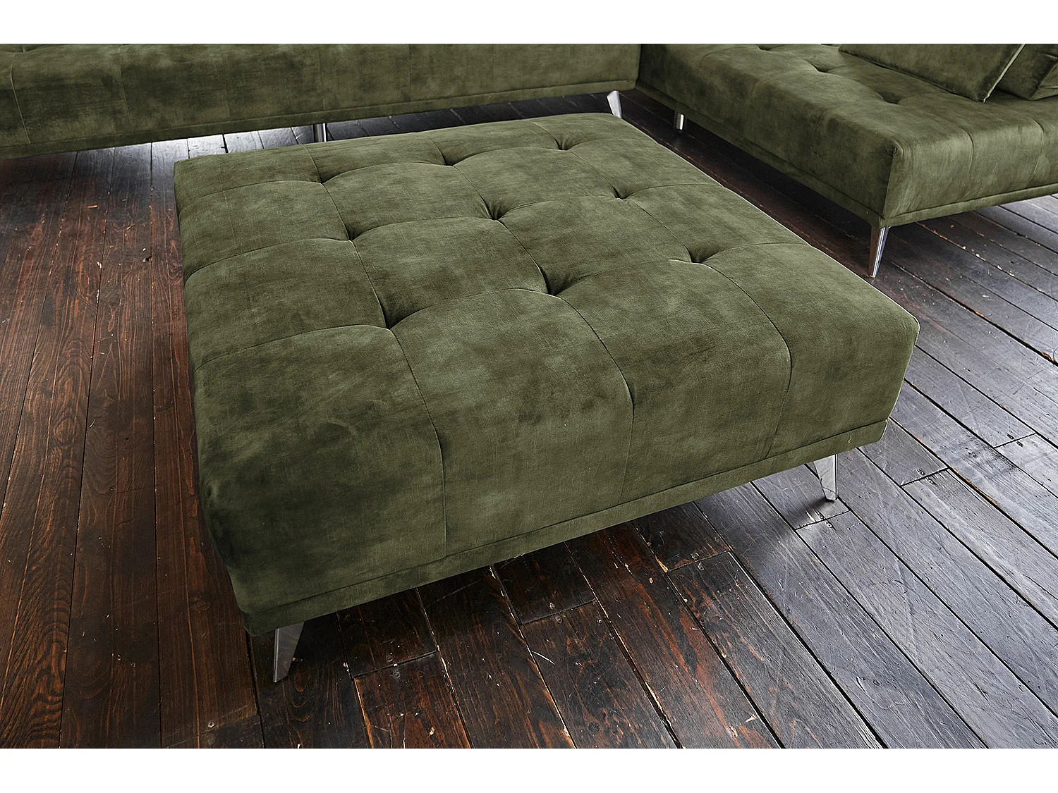 Divano letto - verde scuro velluto - WIOLO
