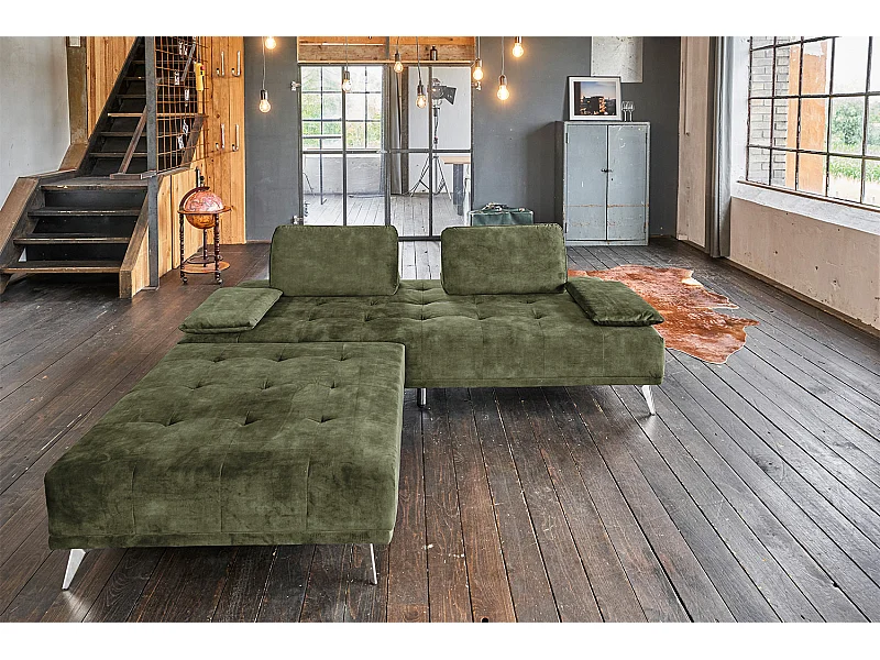 Sofá - verde oscuro terciopelo - WIOLO