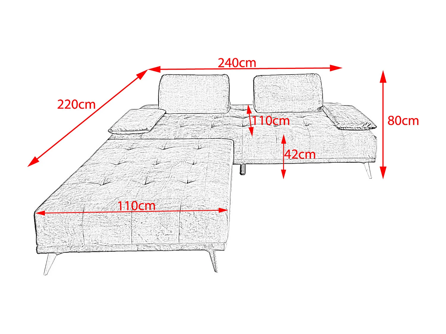 Sofá - verde oscuro terciopelo - WIOLO
