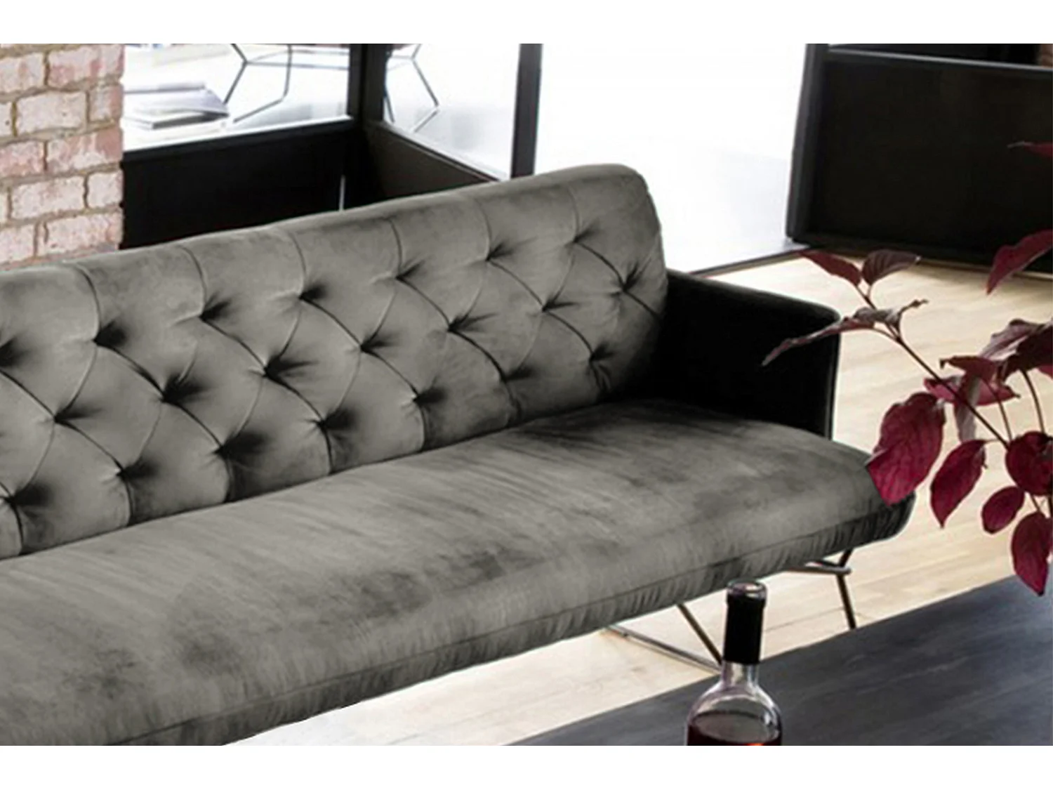 Polsterbank - Grau Velvet - CHARME