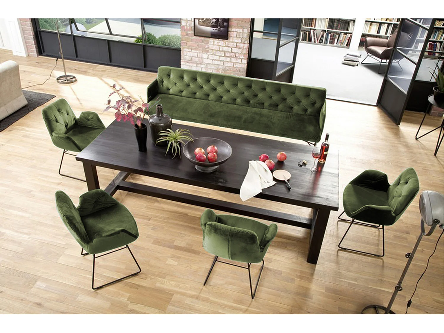 Banc - Vert Velours - CHARME