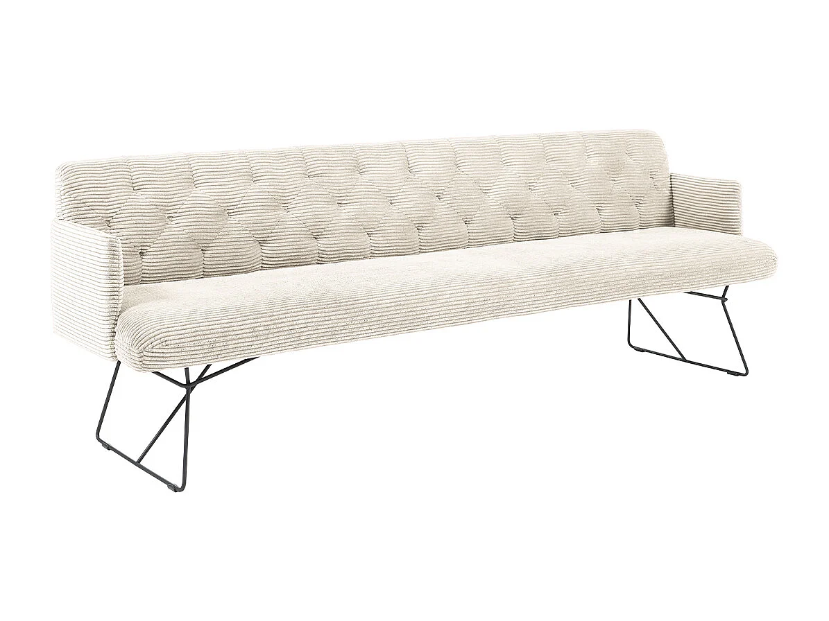 Banc - blanc crème velours côtelé - CHARME