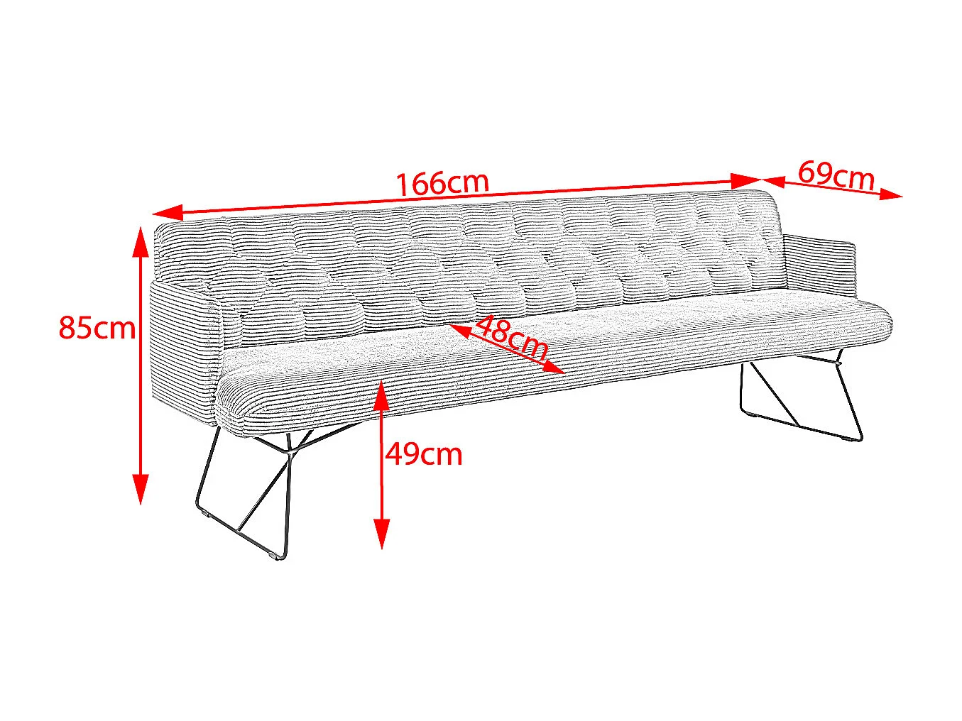 Banco - gris claro pana - CHARME