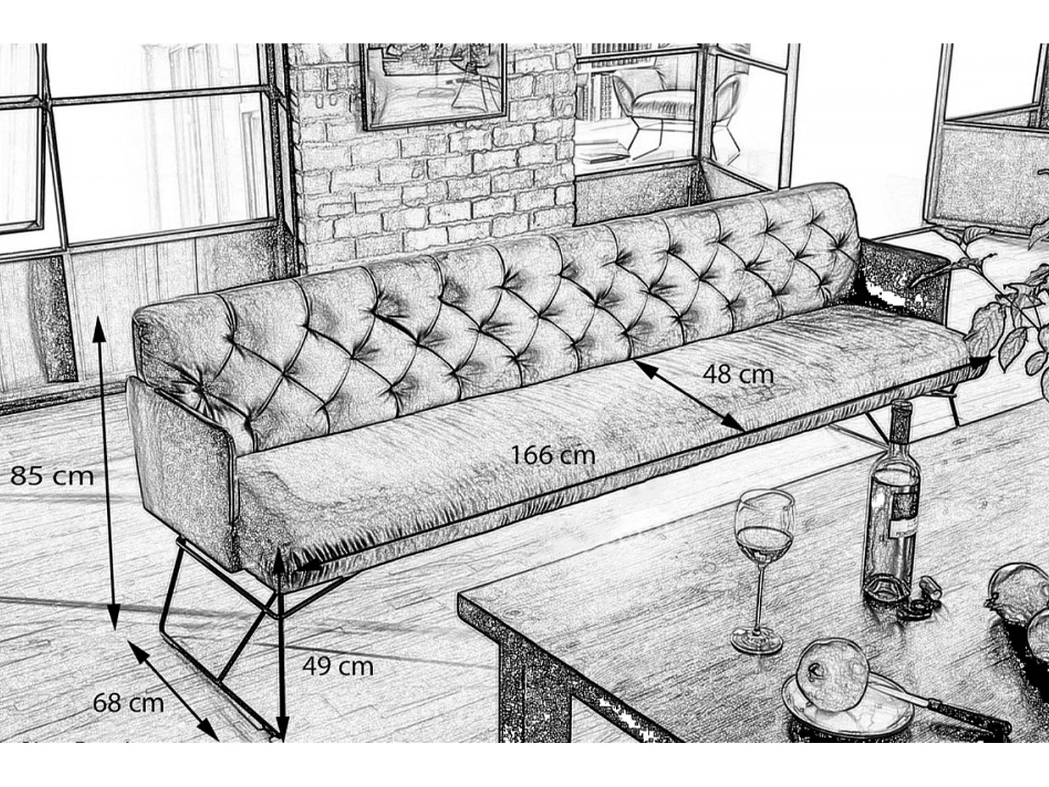Panca - giallo velluto - CHARME