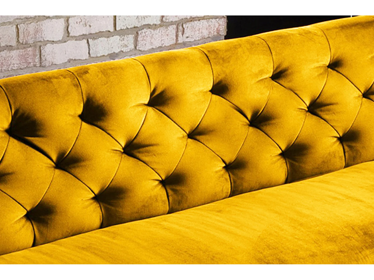 Banc rembourré - jaune Velours - CHARME