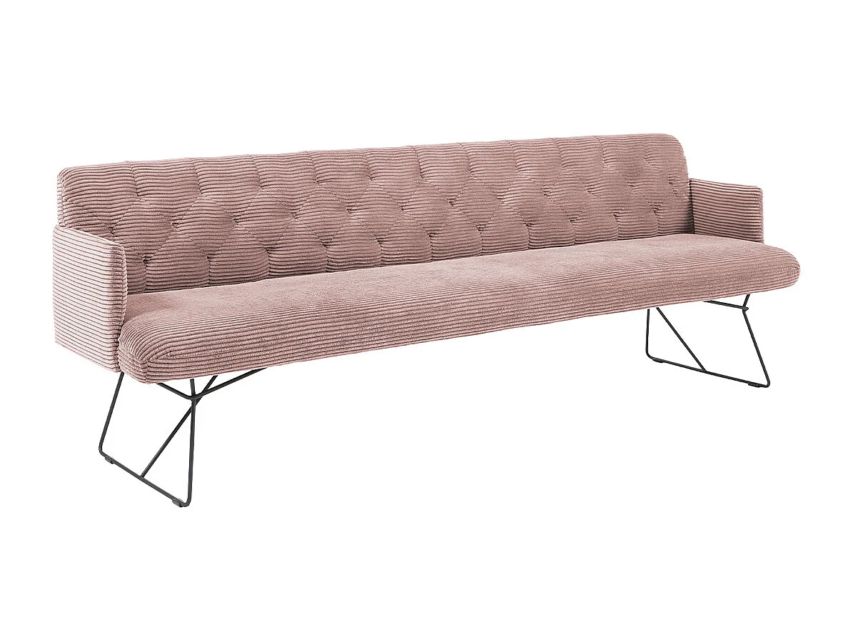 Banc - Rose velours côtelé - CHARME