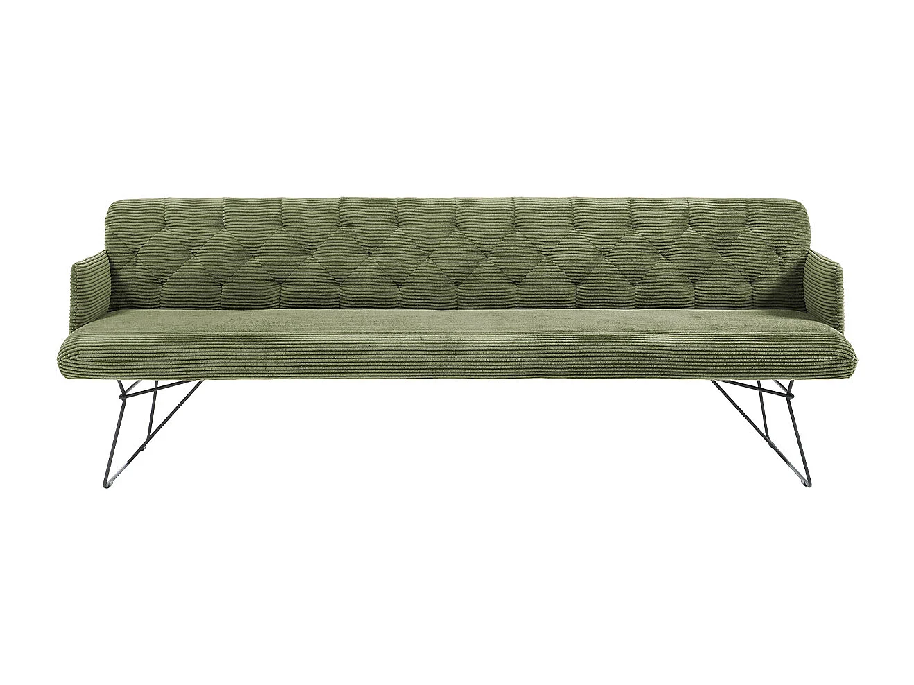 Banc rembourré - Vert Velours côtelé - CHARME