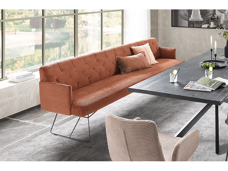 Esszimmerbank - Braun Cord - CHARME