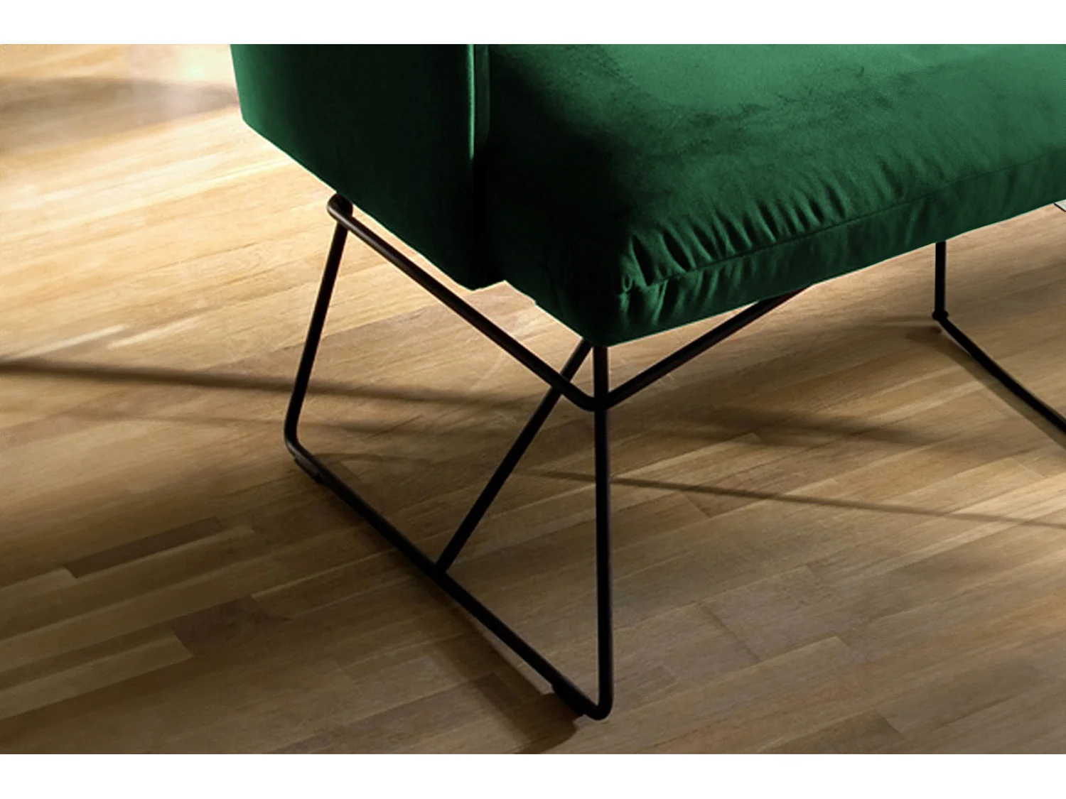 Banc - vert émeraude Velours - CHARME