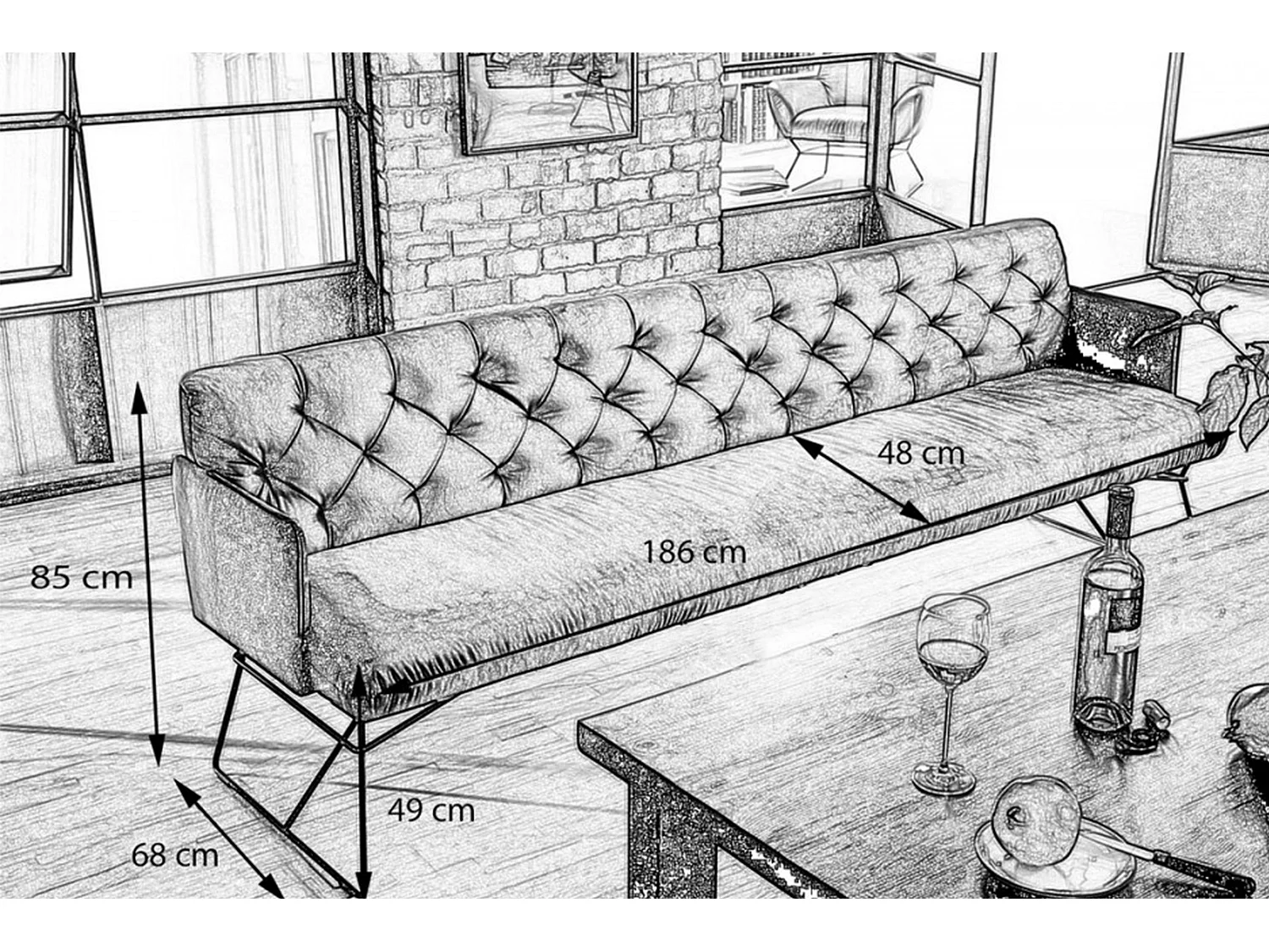 Banco - plata terciopelo - CHARME