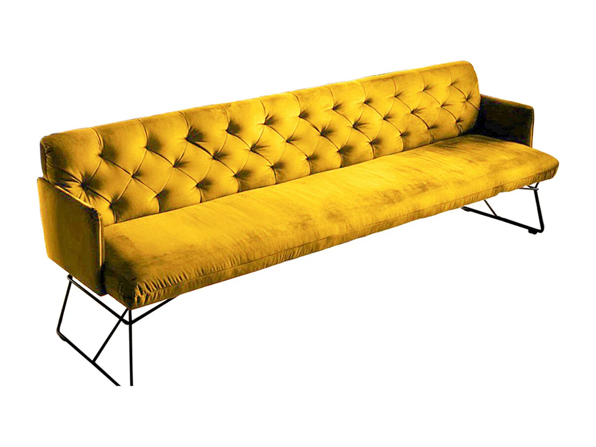 Banc - jaune Velours - CHARME