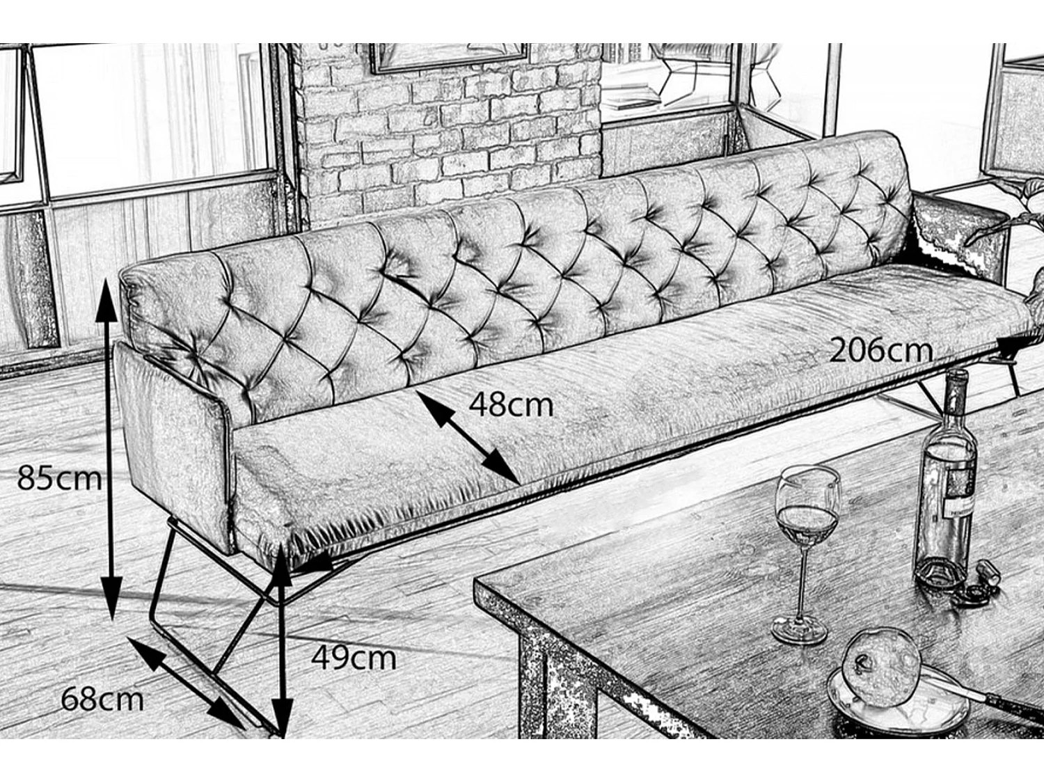Banc - jaune Velours - CHARME