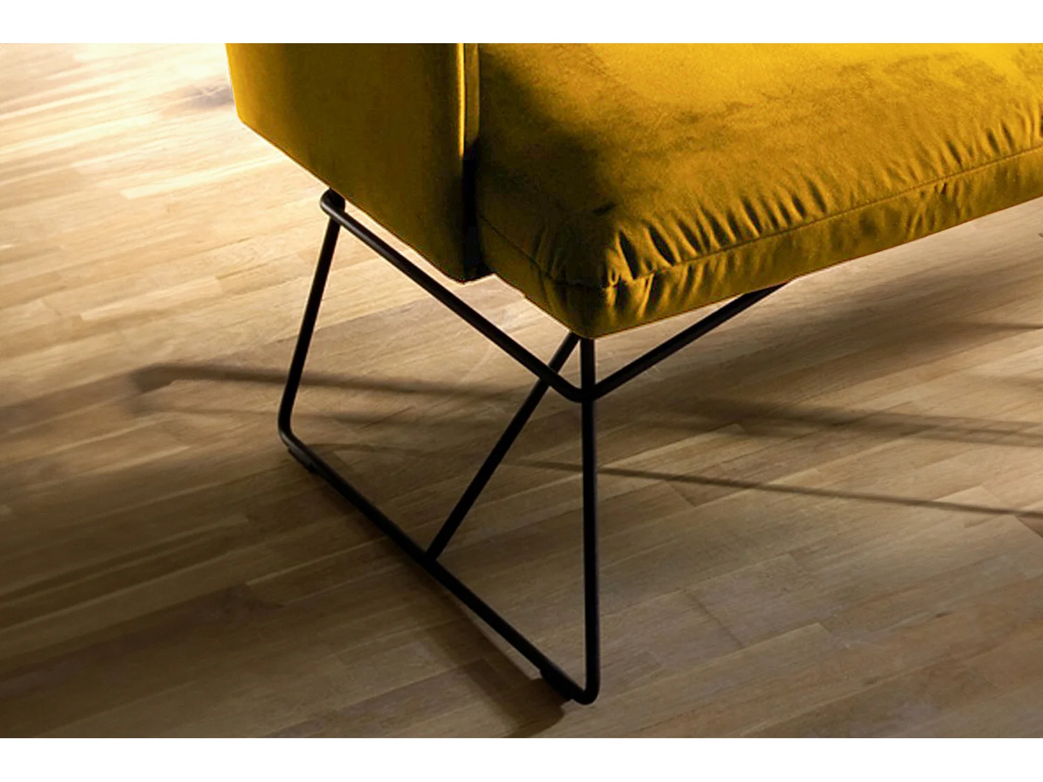 Banc - jaune Velours - CHARME