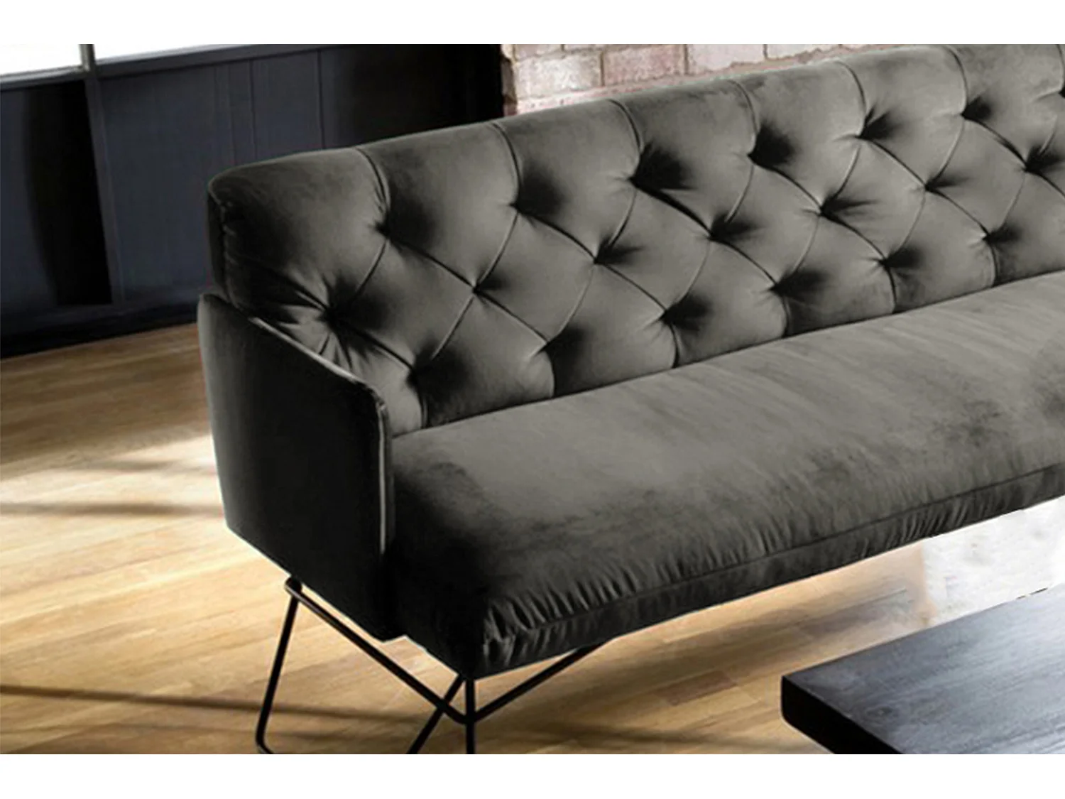 Polsterbank - Grau Velvet - CHARME