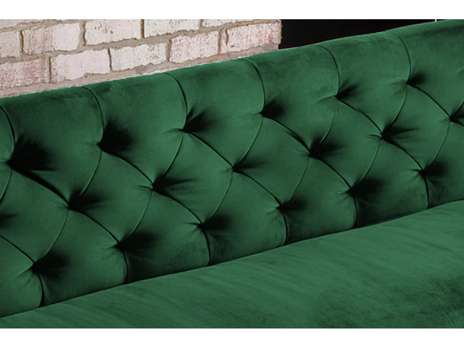 Banc rembourré - vert émeraude Velours - CHARME