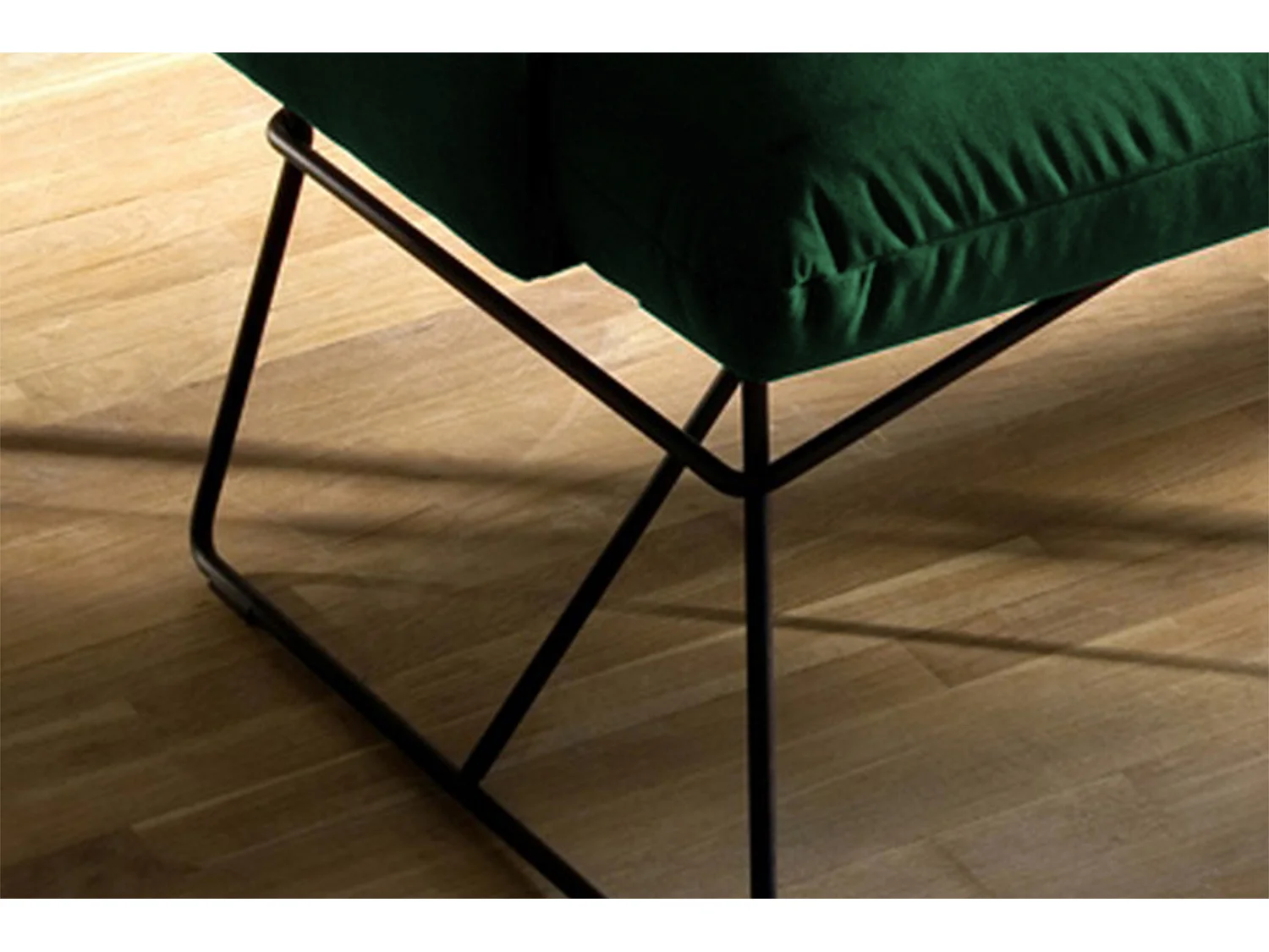 Banc rembourré - vert émeraude Velours - CHARME