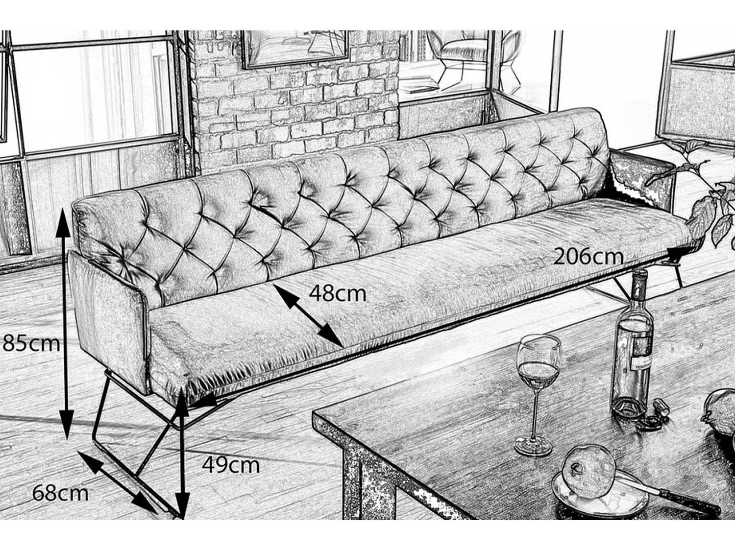 Panca - Nero velluto - CHARME