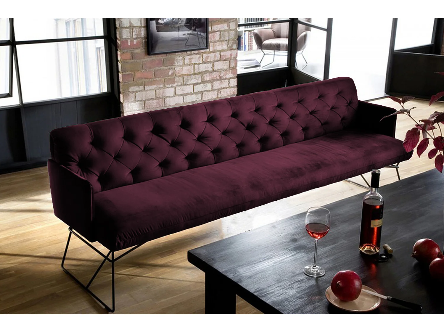 Banc - Violette Velours - CHARME