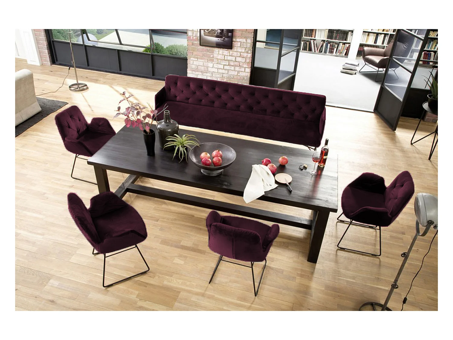 Banc - Violette Velours - CHARME