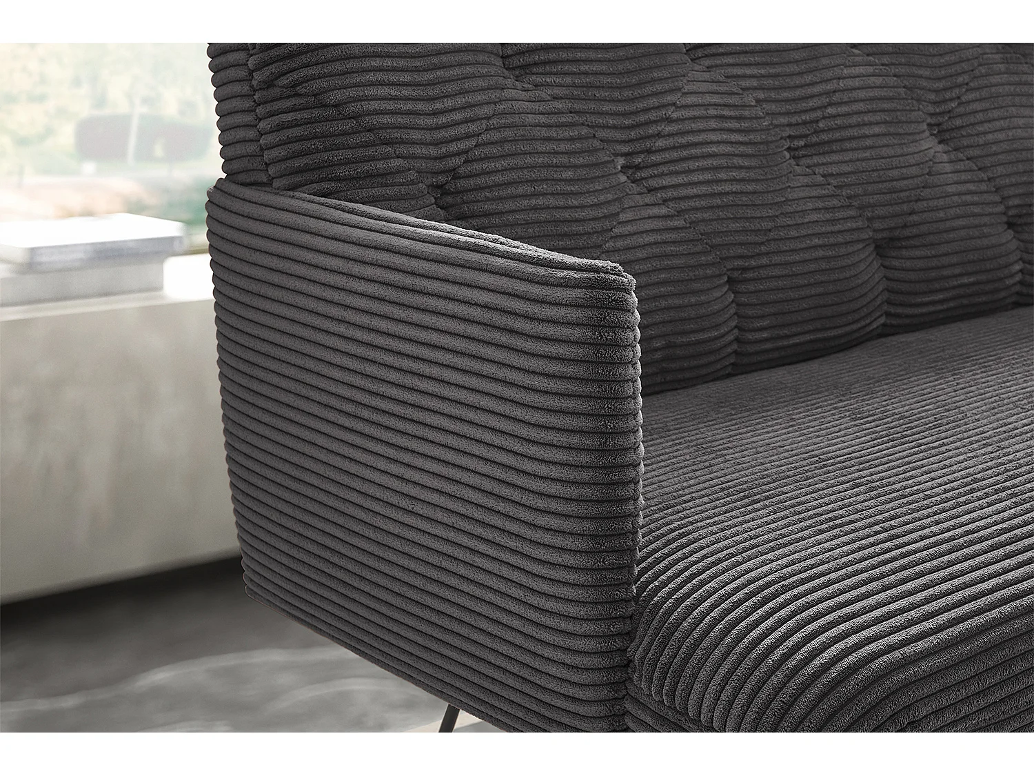 Esszimmerbank - Grau Cord - CHARME