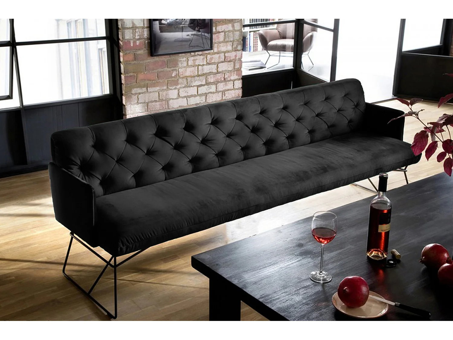 Banc - Noir Velours - CHARME