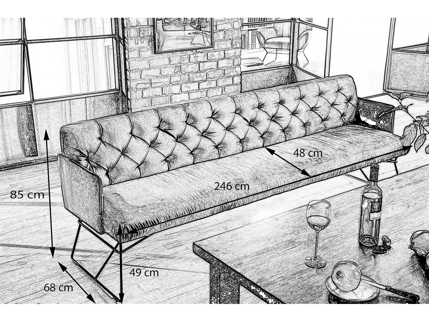 Banco - amarillo terciopelo - CHARME