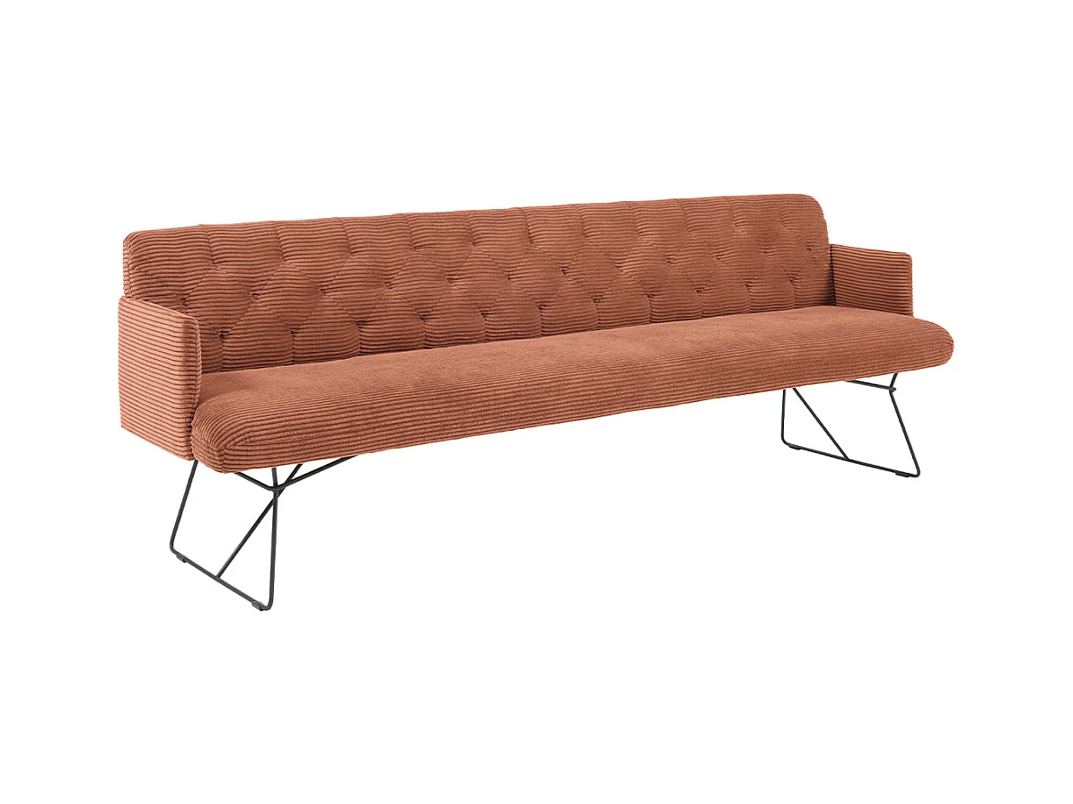 Banc - marron velours côtelé - CHARME