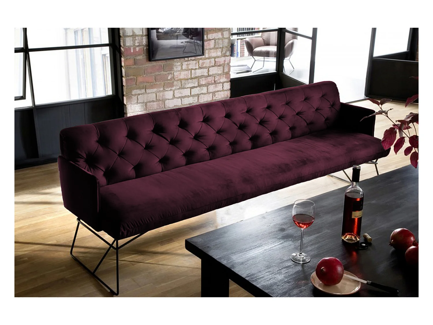 Banc - Violette Velours - CHARME