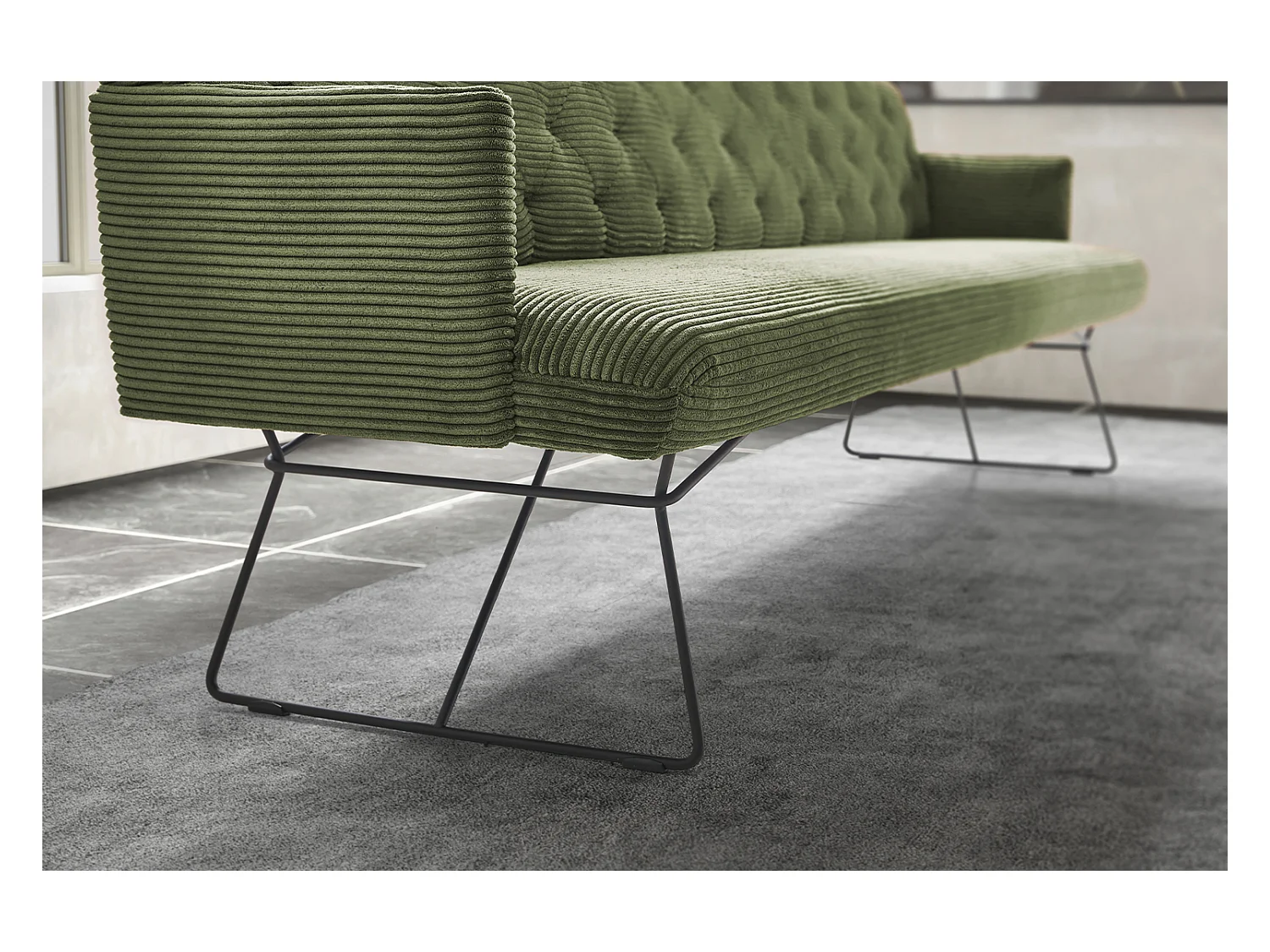 Esszimmerbank - Grün Cord - CHARME