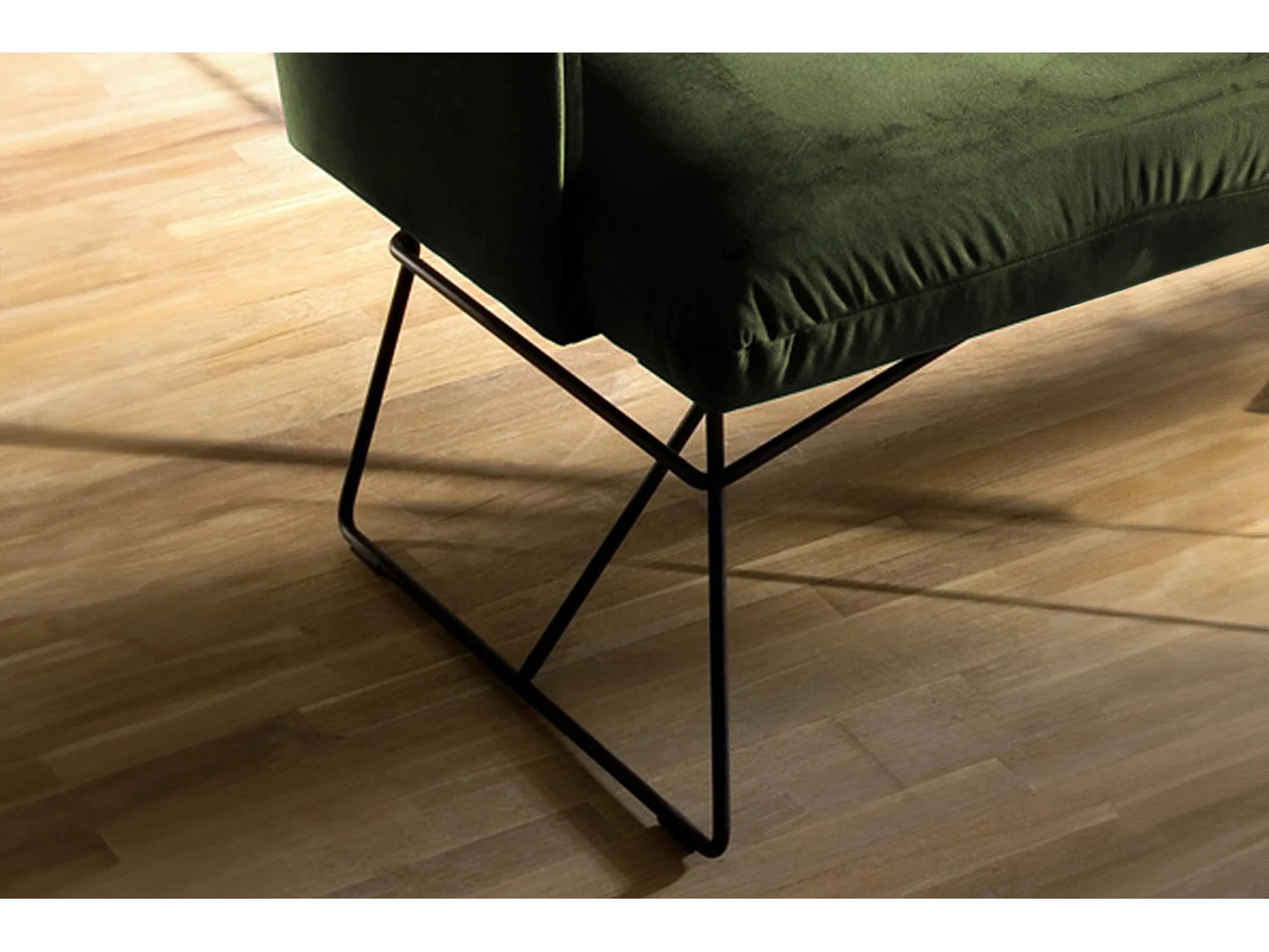 Banc rembourré - Vert Velours - CHARME