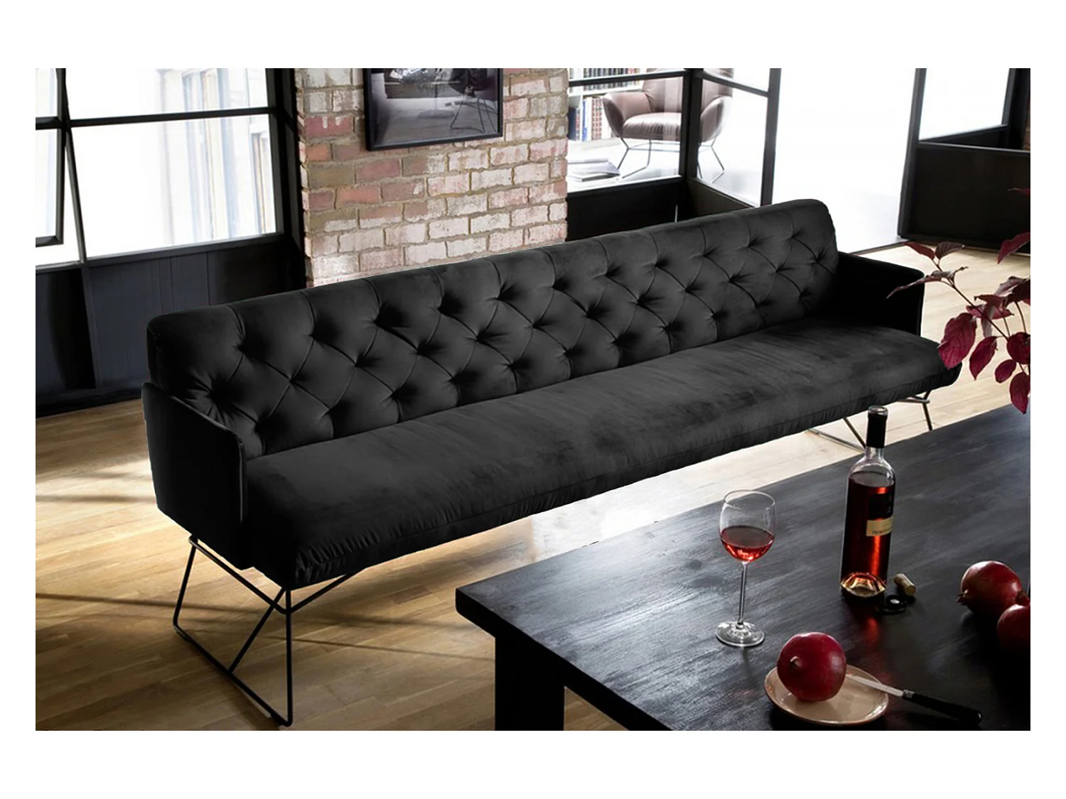 Banc - Noir Velours - CHARME