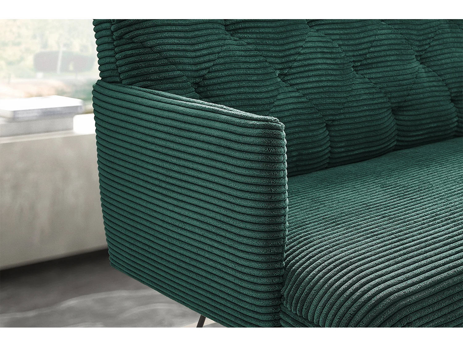 Banco - verde esmeralda pana - CHARME