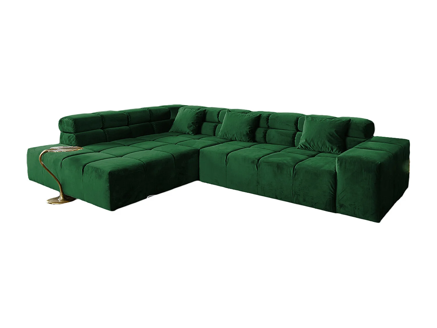 Ecksofa - Smaragdgrün Velvet - NEVADA