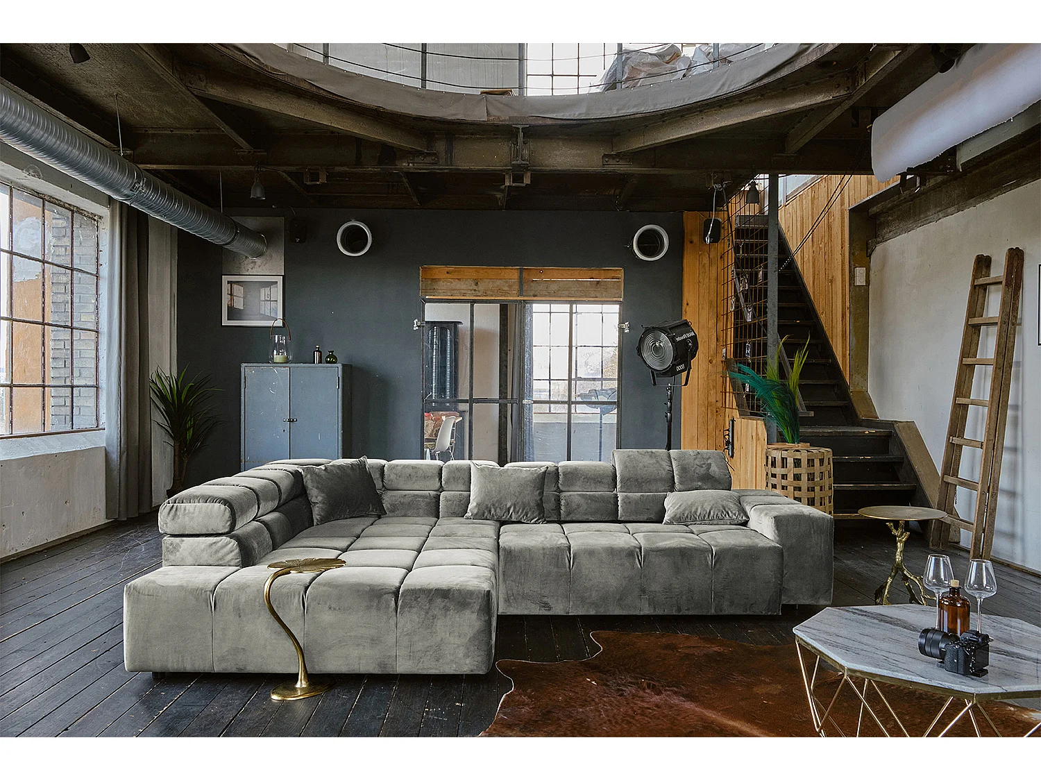 Divano - argento velluto - NEVADA