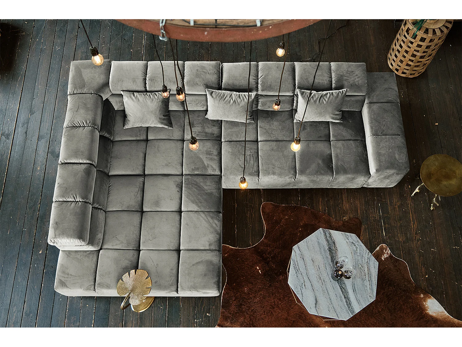 Divano - argento velluto - NEVADA