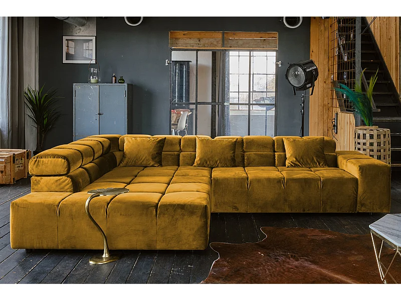 Ecksofa - Gelb Velvet - NEVADA