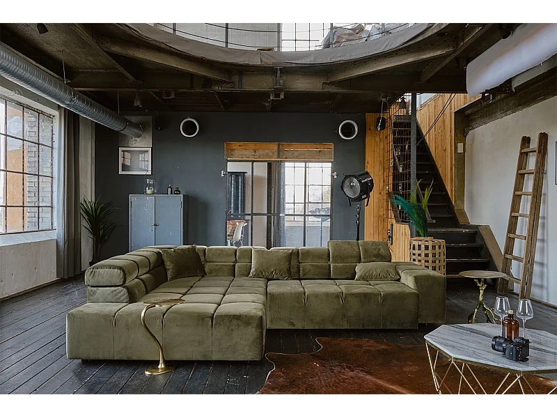 Hoekbank - Lichtgroen Fluweel - NEVADA