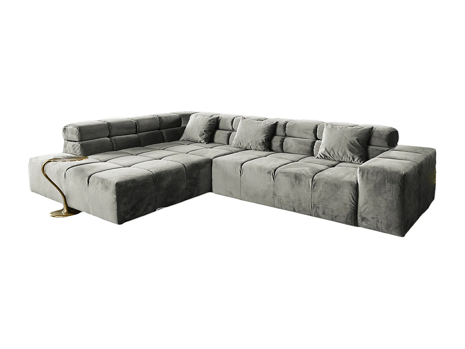 canapé - argent Velours - NEVADA