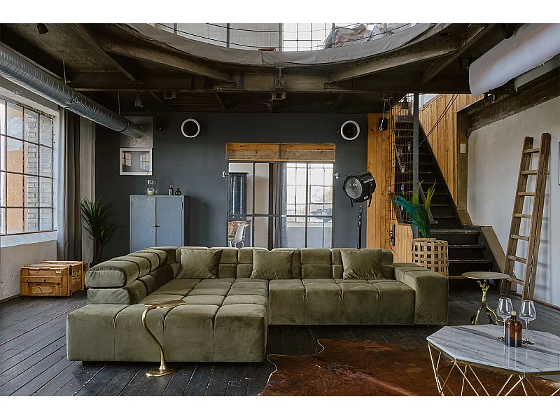 Hoekbank - Lichtgroen Fluweel - NEVADA