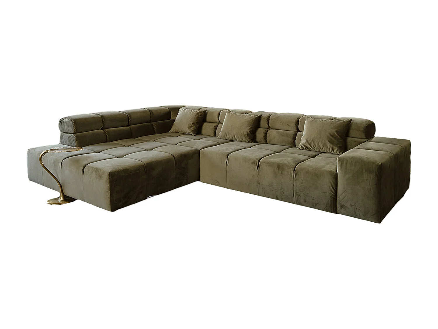 Ecksofa - Hellgrün Velvet - NEVADA