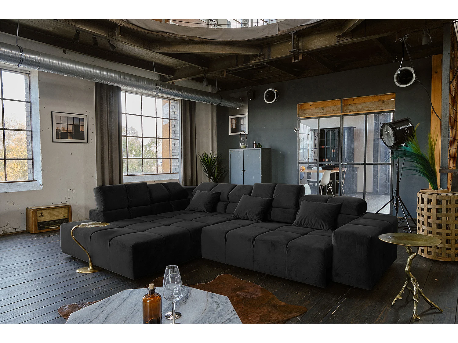 Canapé - Noir Velours - NEVADA