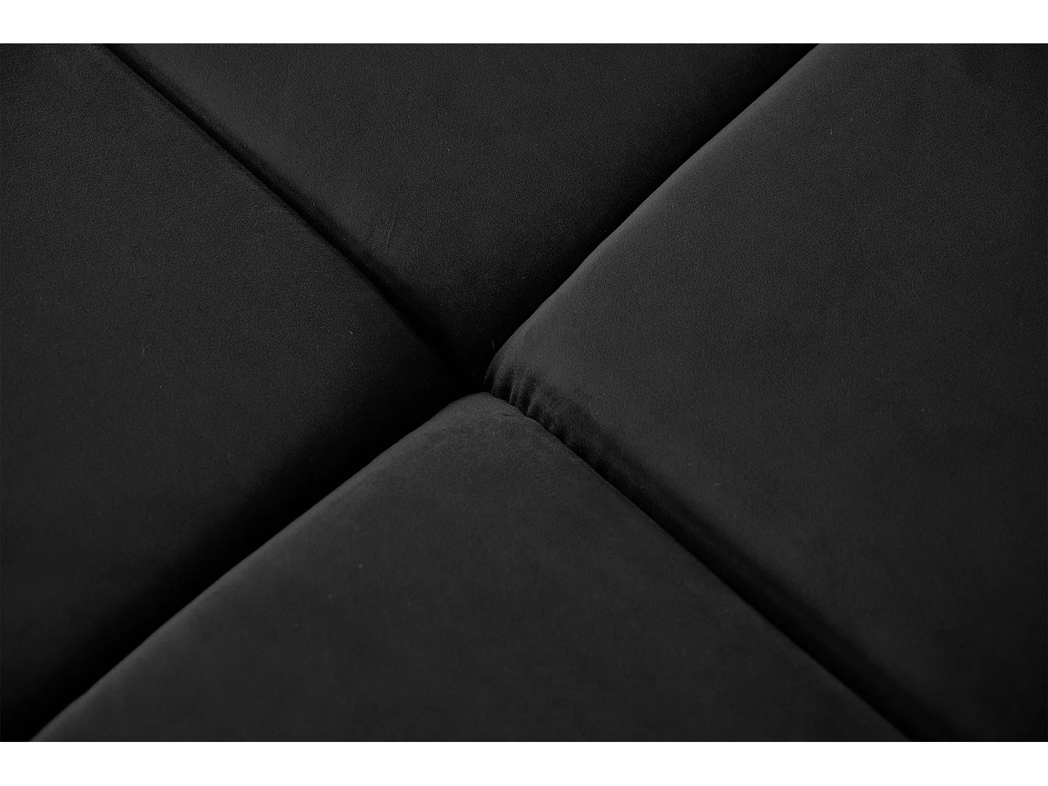 Sofá esquinero - Negro terciopelo - NEVADA