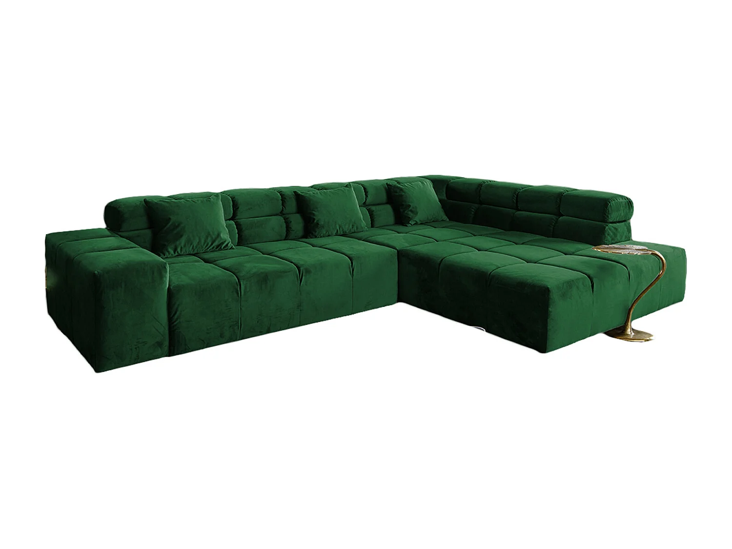 Ecksofa - Smaragdgrün Velvet - NEVADA