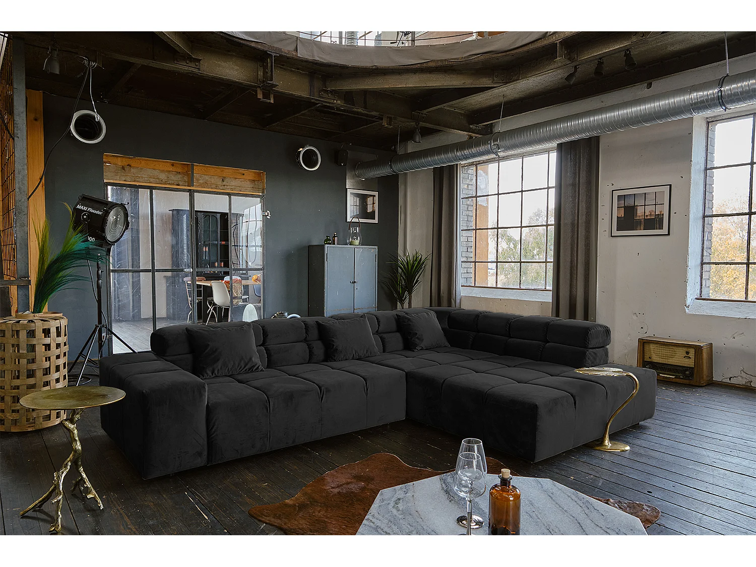 Sofá - Negro terciopelo - NEVADA