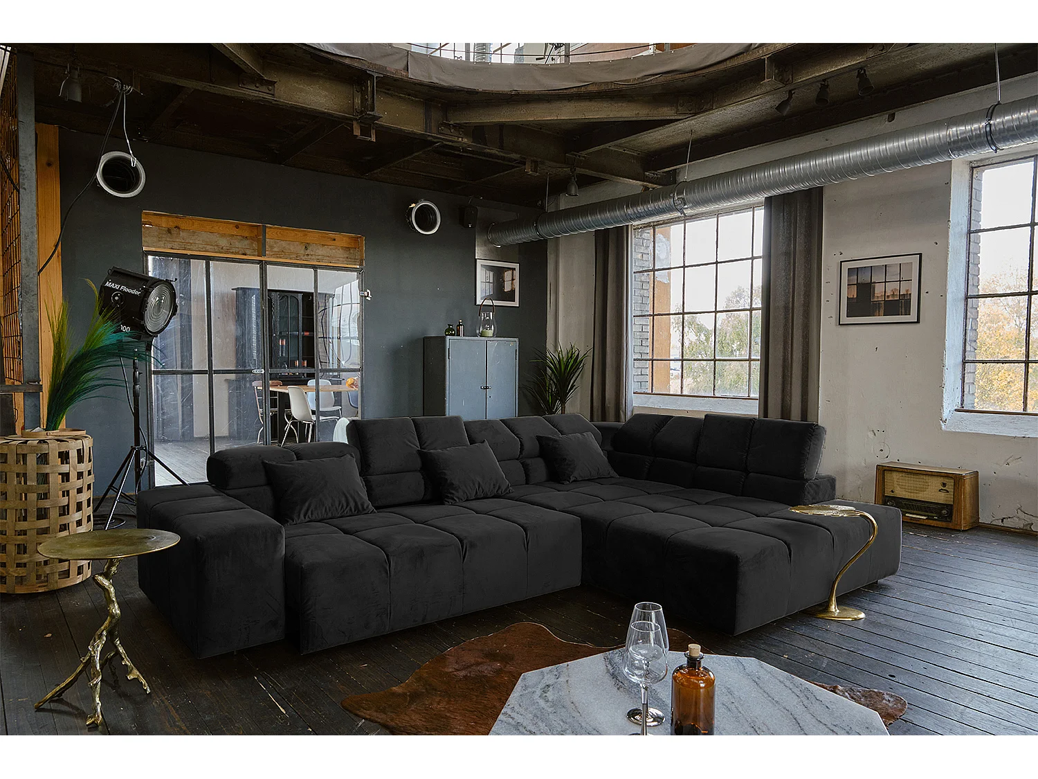 Sofá - Negro terciopelo - NEVADA